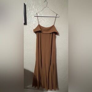 Elegant Brown Off-Shoulder Dress